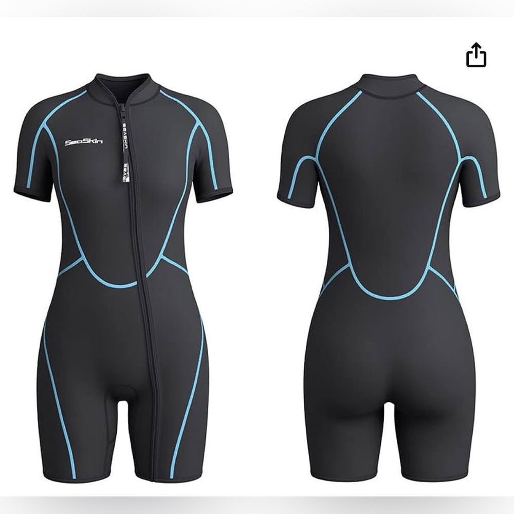 Seaskin 3mm Shorty Wetsuit Womens, Diving Suit Wetsuit Size: Small #M3786